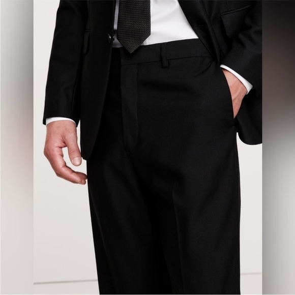 NWT! Banana Republic Black Signature Italian Hopsack Suit Pant - All Long Sizes🩵 - Picture 9 of 13